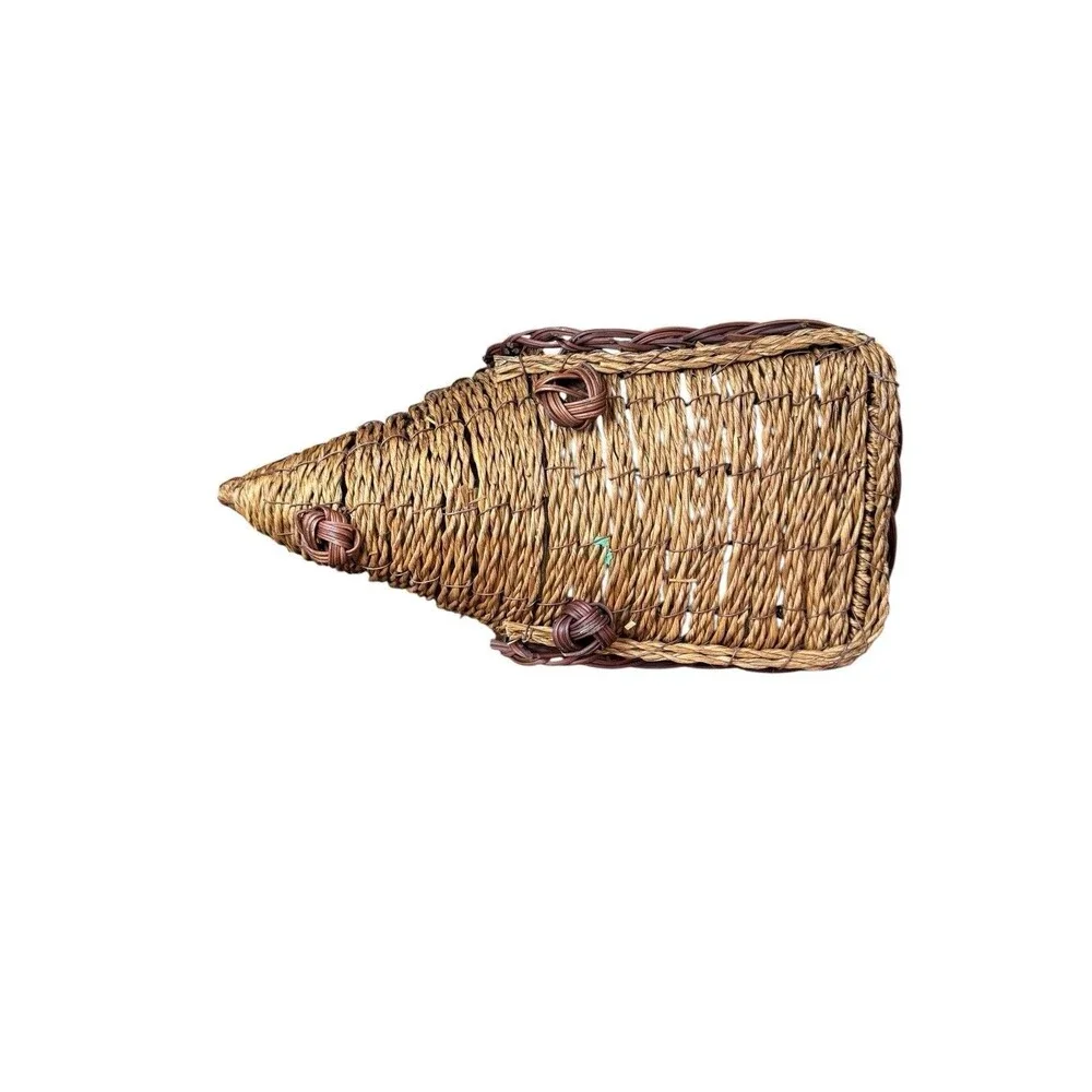 Vintage Wicker Thanksgiving Cornucopia Basket Horn of Plenty Wall Farmhouse